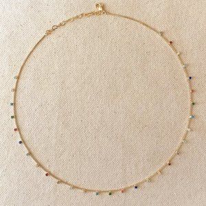 'Bow 🌈 - 18K Colored Stones Necklace 18in